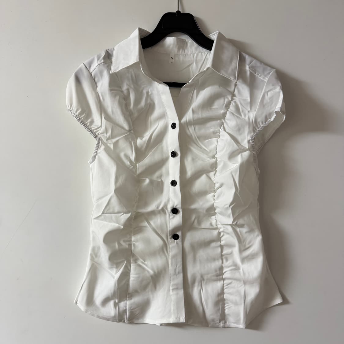 새상품 여자 셔링 캡소매 블라우스 상품이미지1