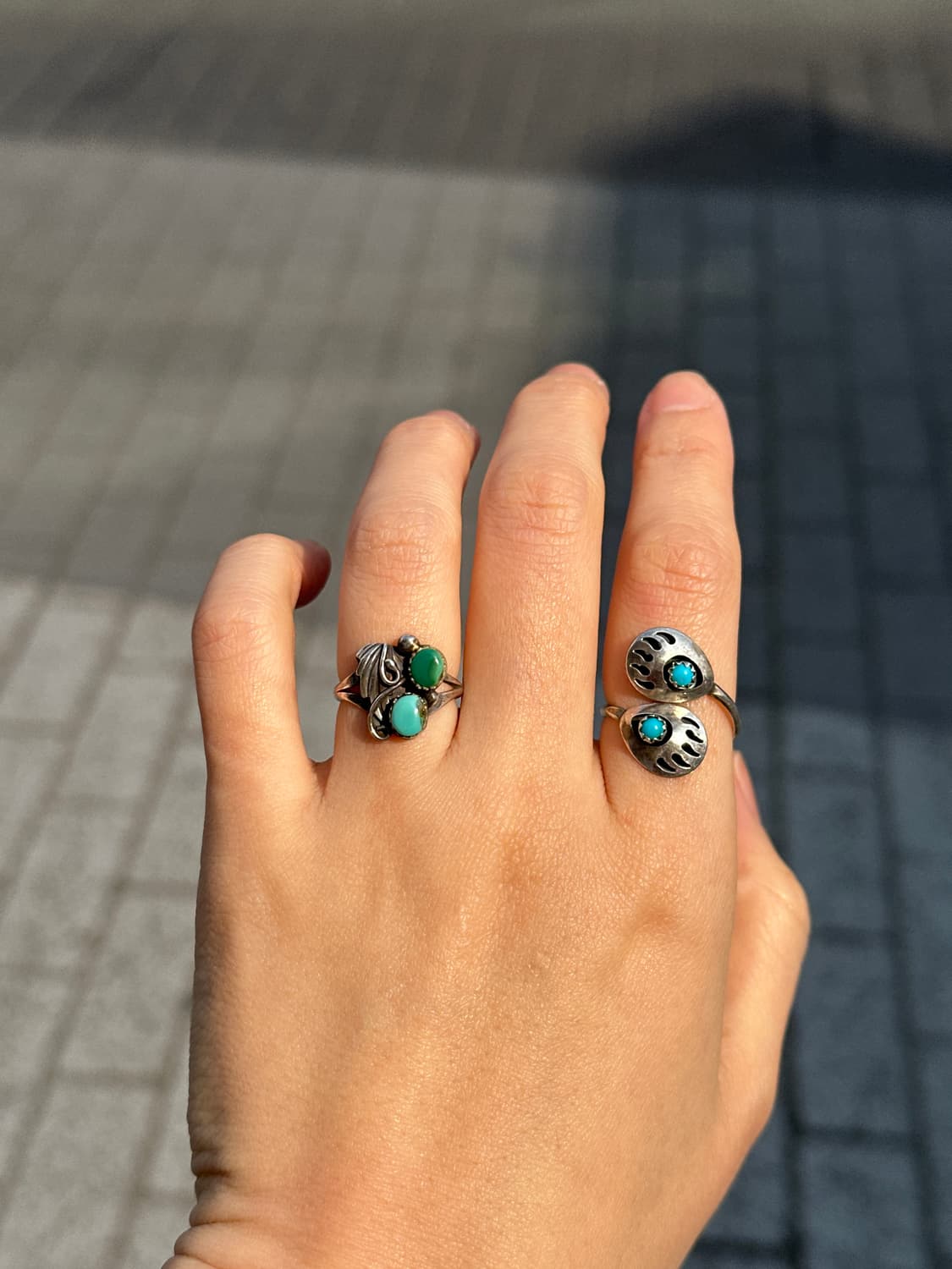 Navajo Bear Paw Turquoise Sterling Silve 상품이미지3