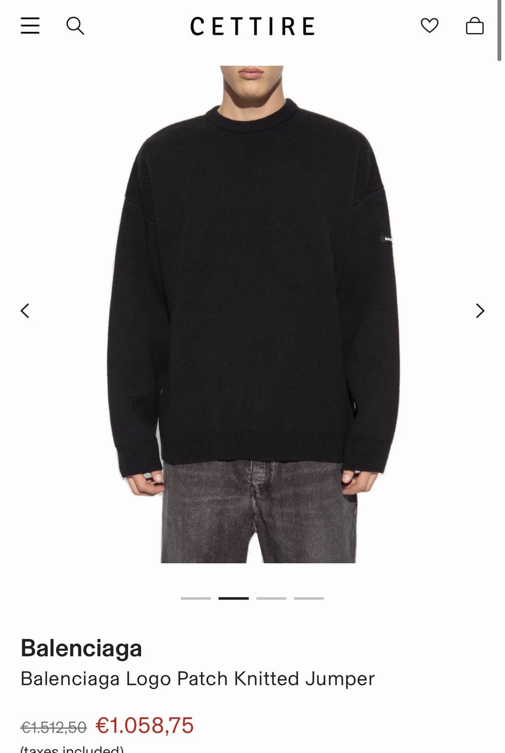 발렌시아가 로고 패치트 울 니트 100% 버진울 xs 상품이미지1