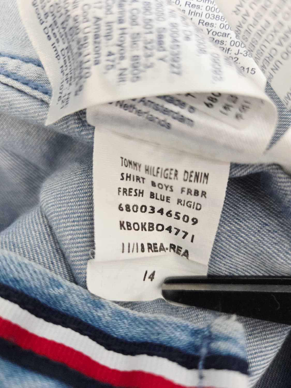 타미힐피거 데님 화이트 스냅 청남방 상품이미지7