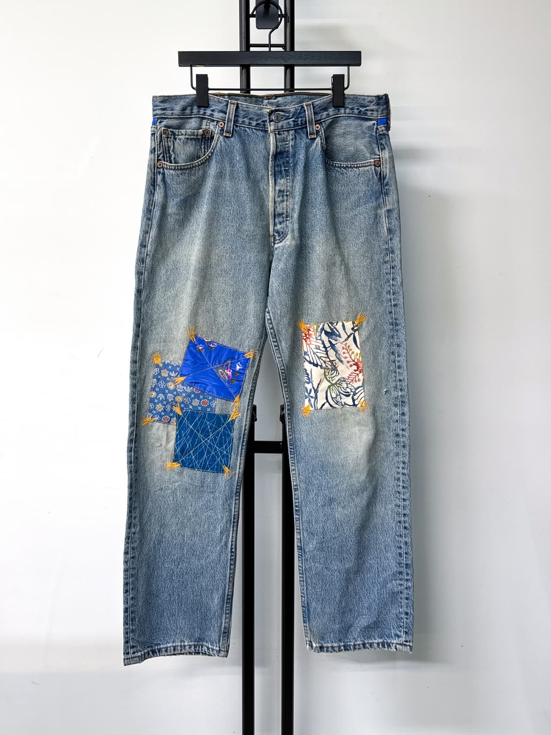 리바이스 90s 501 오리엔탈 패치워크 데님 팬츠 블루 상품이미지1
