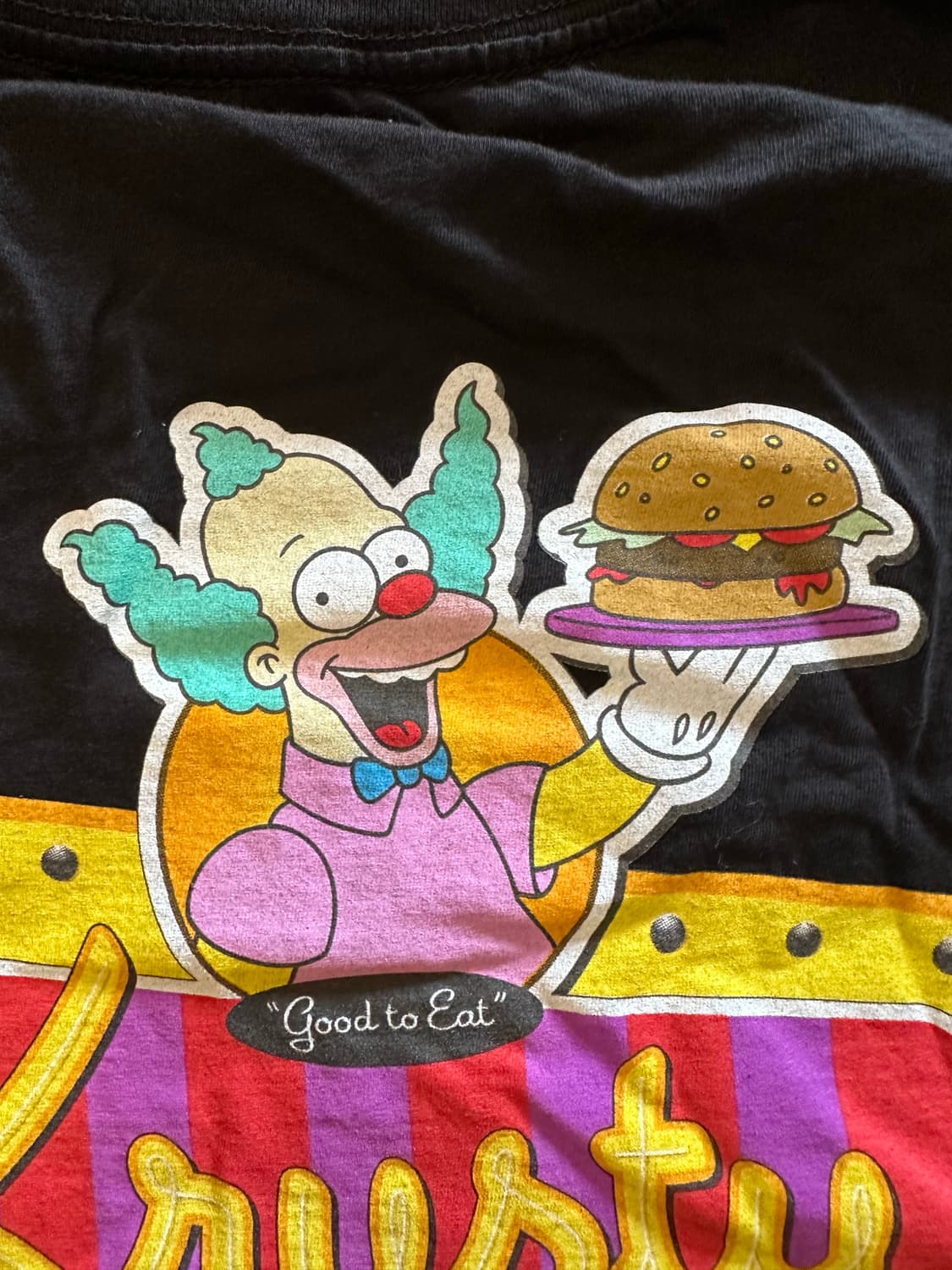 THE SIMPSONS '크러스티 버거' 양면 로고 블랙 티셔츠 - L 상품이미지1