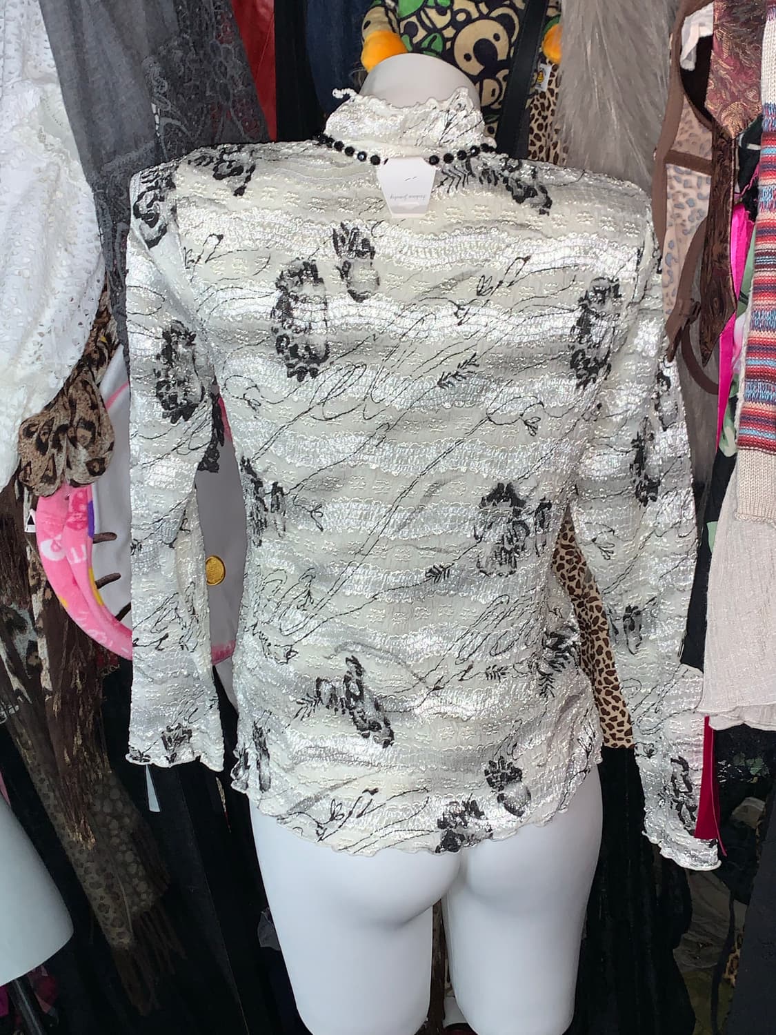 오리엔탈 셔링 플라워 블라우스 상품이미지2