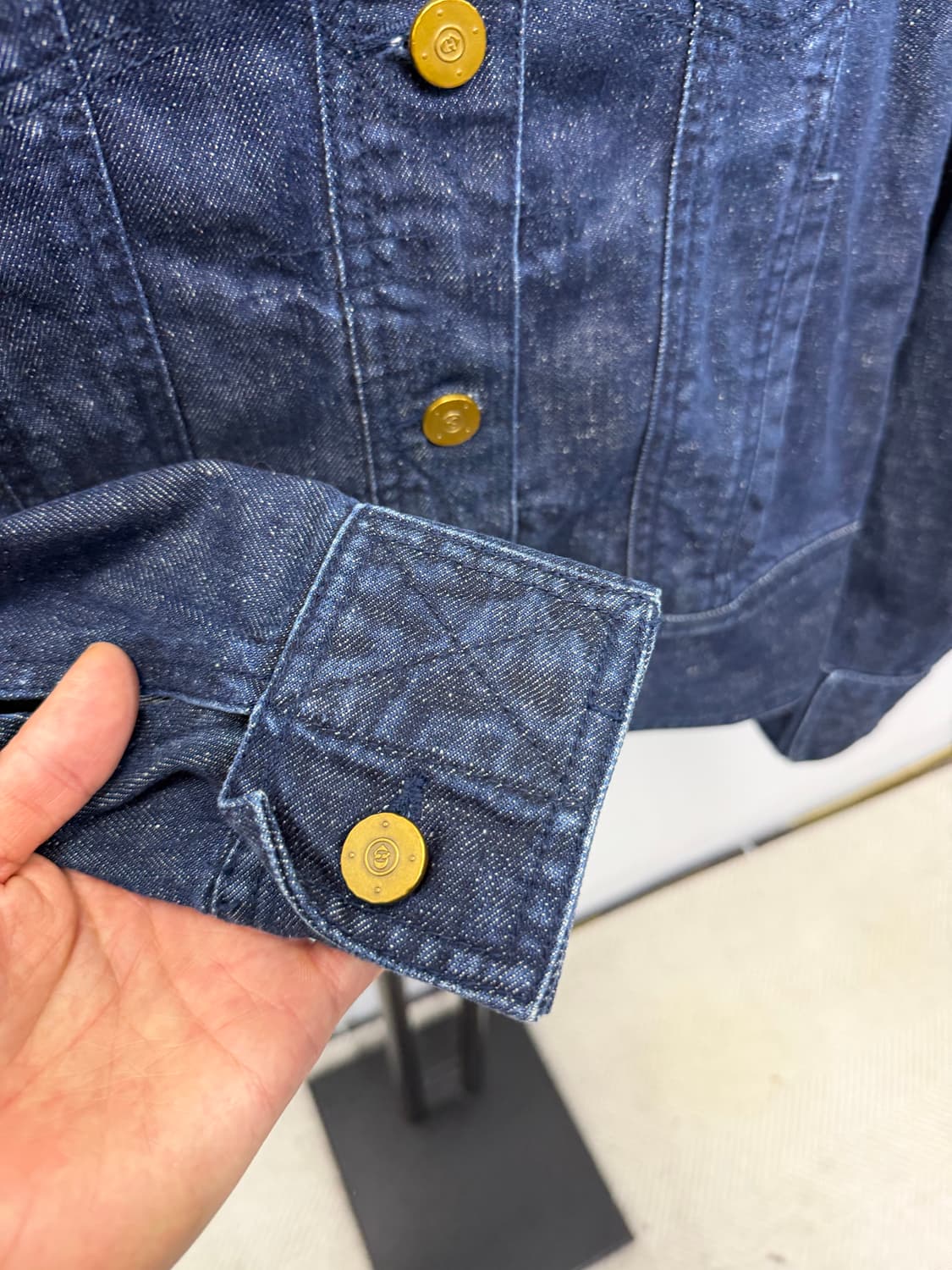 정품) 럭키슈에뜨 자수 데님 청자켓 36 상품이미지4