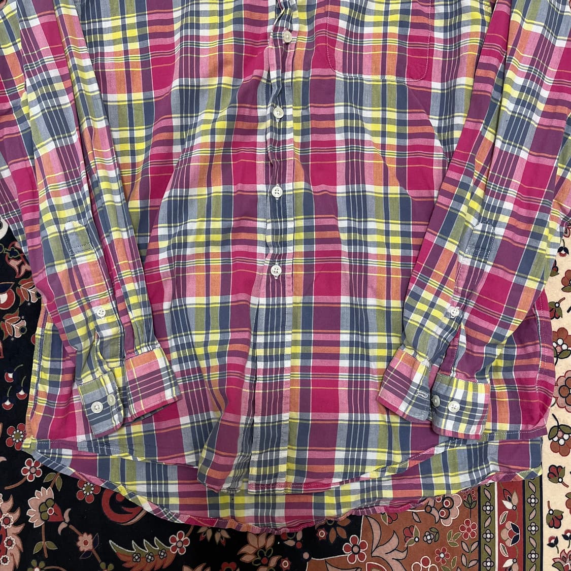 브룩스 브라더스 버튼다운 체크 셔츠 L/100 상품이미지5