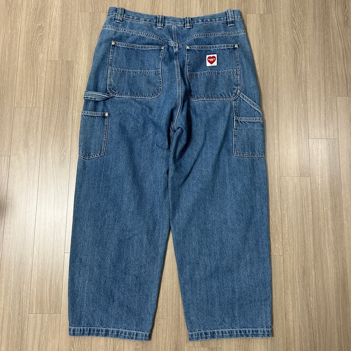 [L/라지] 칼하트WIP 25SS 내쉬 더블니 데님 팬츠 블루 스톤워시드 상품이미지2