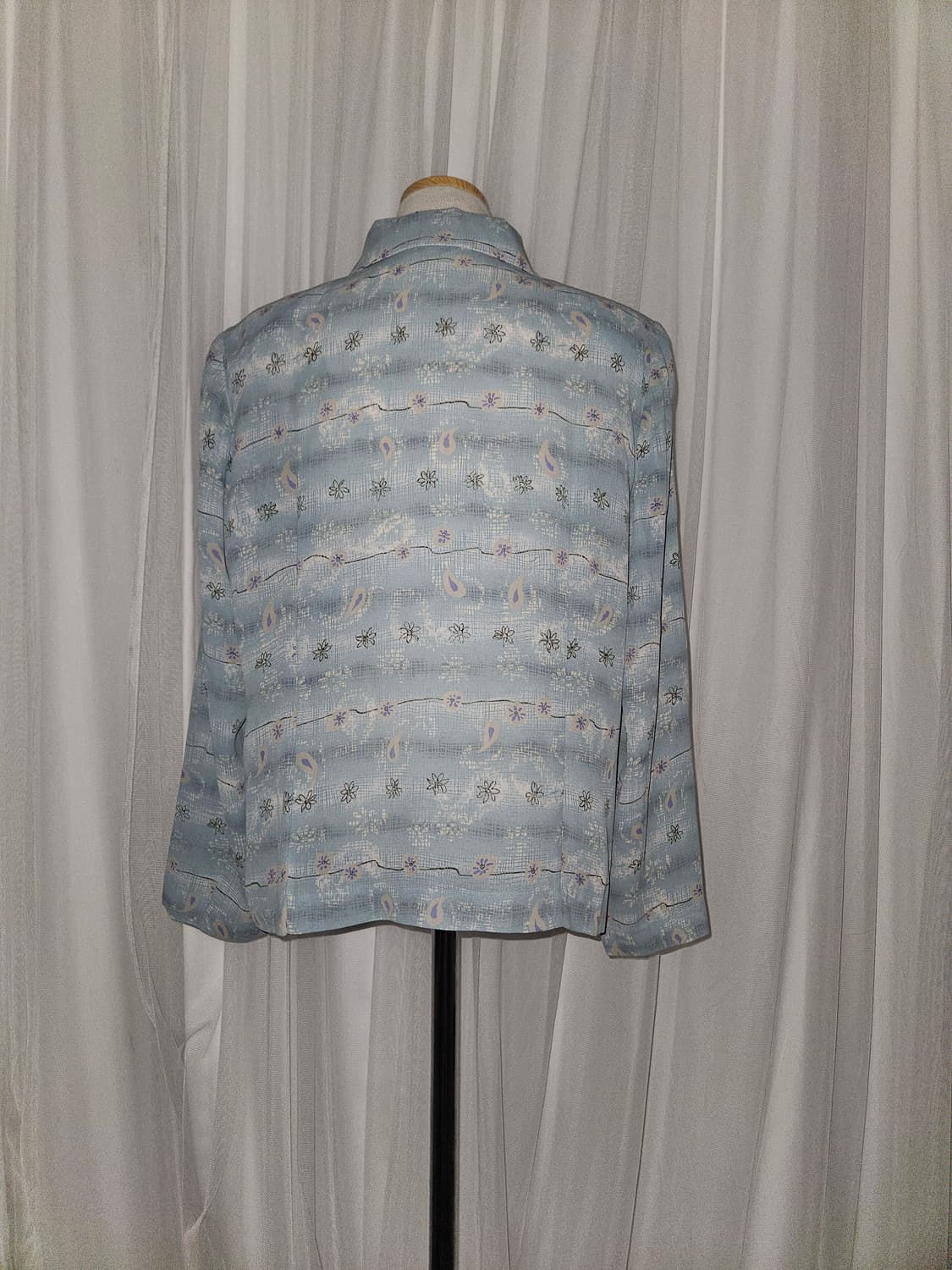 la plata 빈티지 물빛 플라워패턴 라운드카라 블라우스 상품이미지3