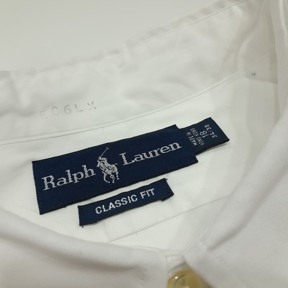 CL473 2XL 폴로 90s 홍콩판 코튼 버튼다운 화이트 셔츠 남방 상품이미지3