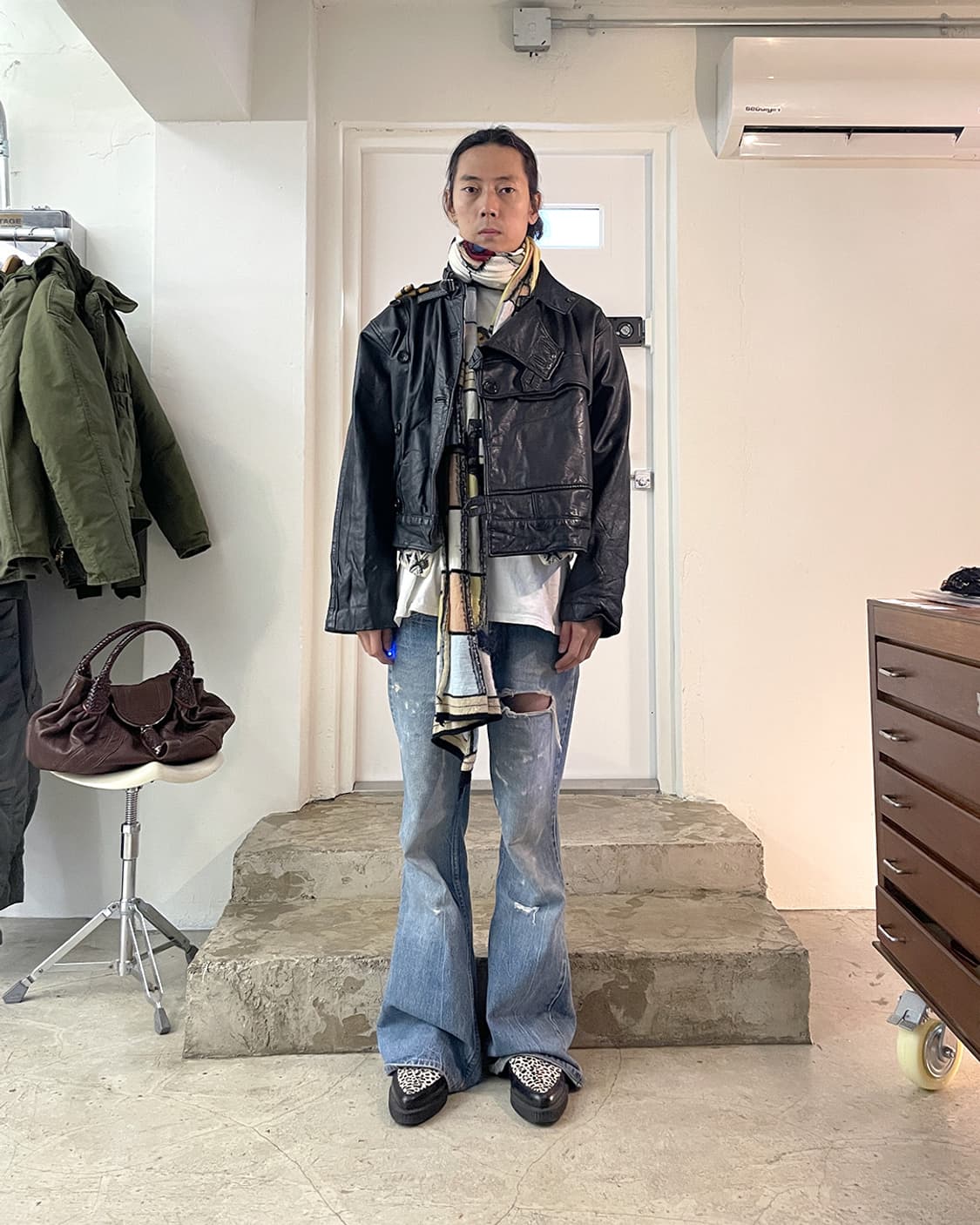 90s 스웨덴군 모터사이클 레더 자켓 리프로덕션 상품이미지10