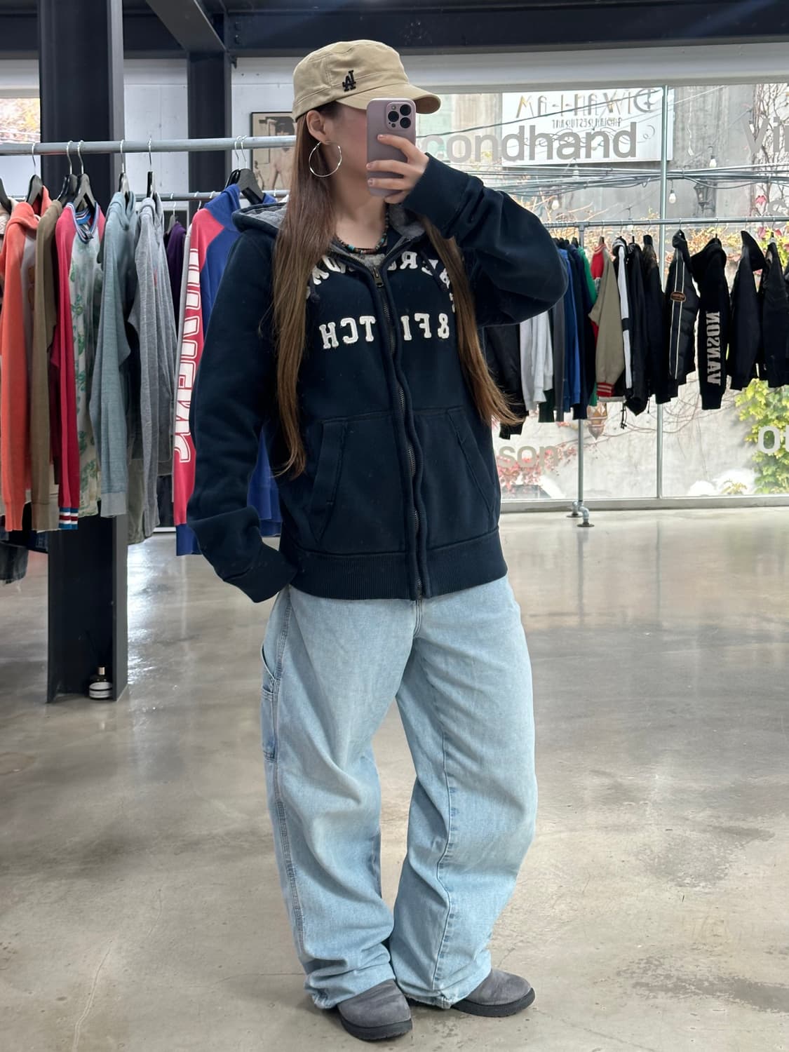 아베크롬비 머슬핏 후드집업 네이비 상품이미지2