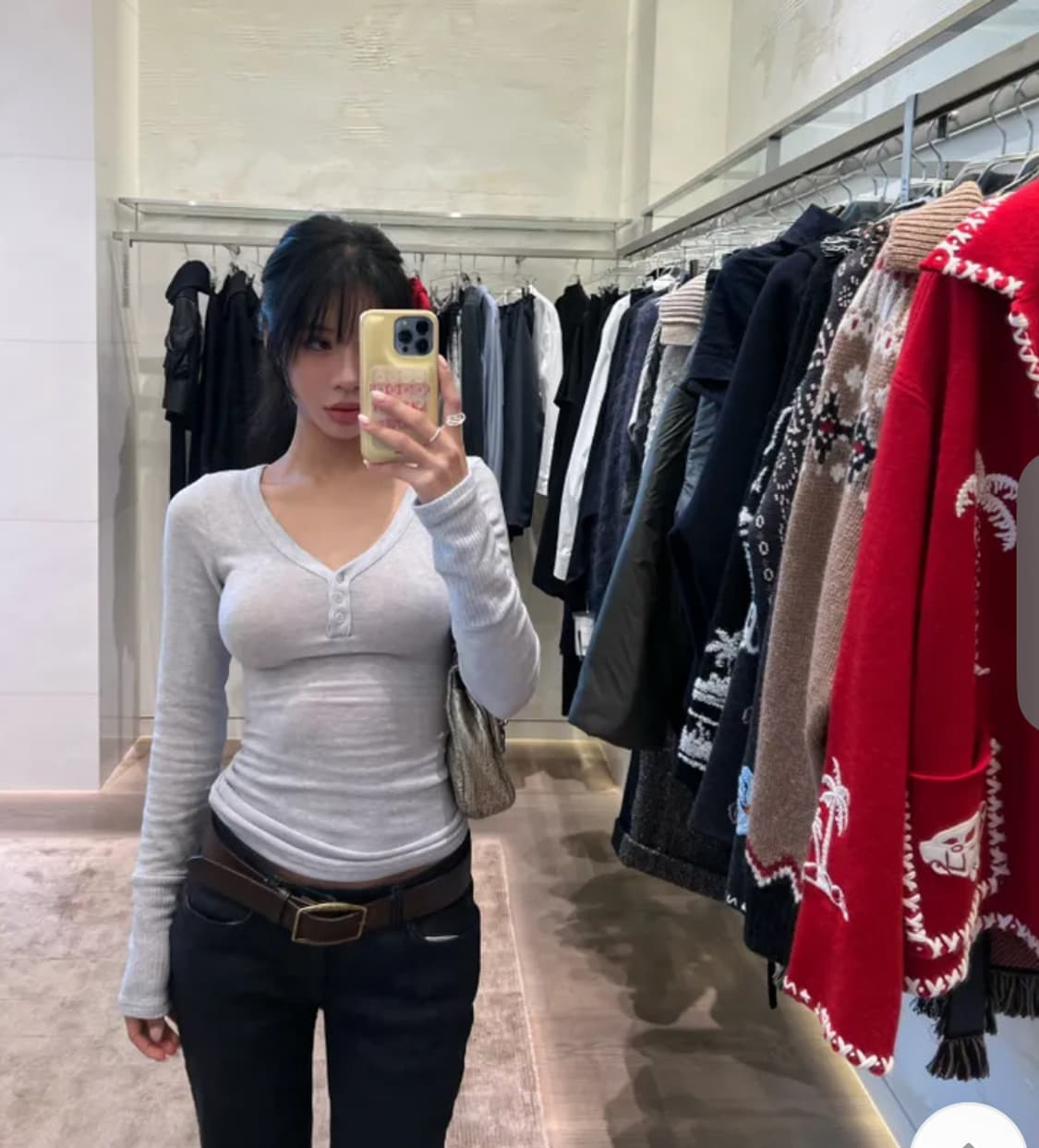 도프 앙고라 믹스 니트 티셔츠  상품이미지1