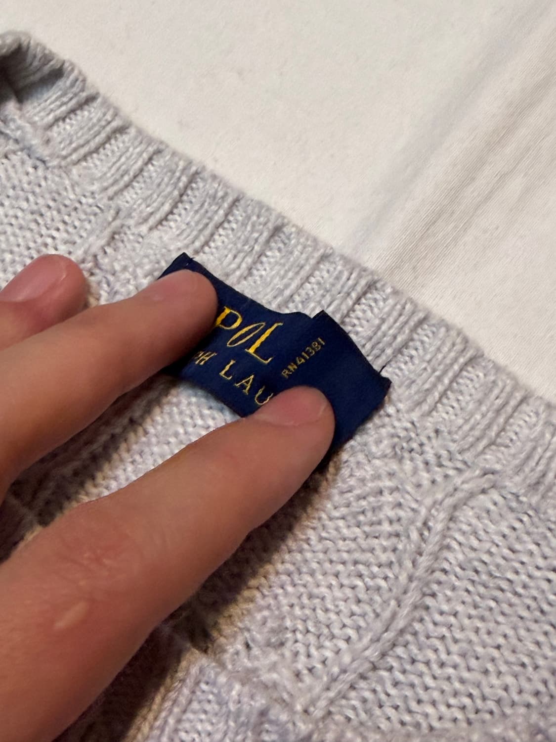 폴로 랄프로렌 꽈배기 케이블 니트 멜란지 그레이 상품이미지3