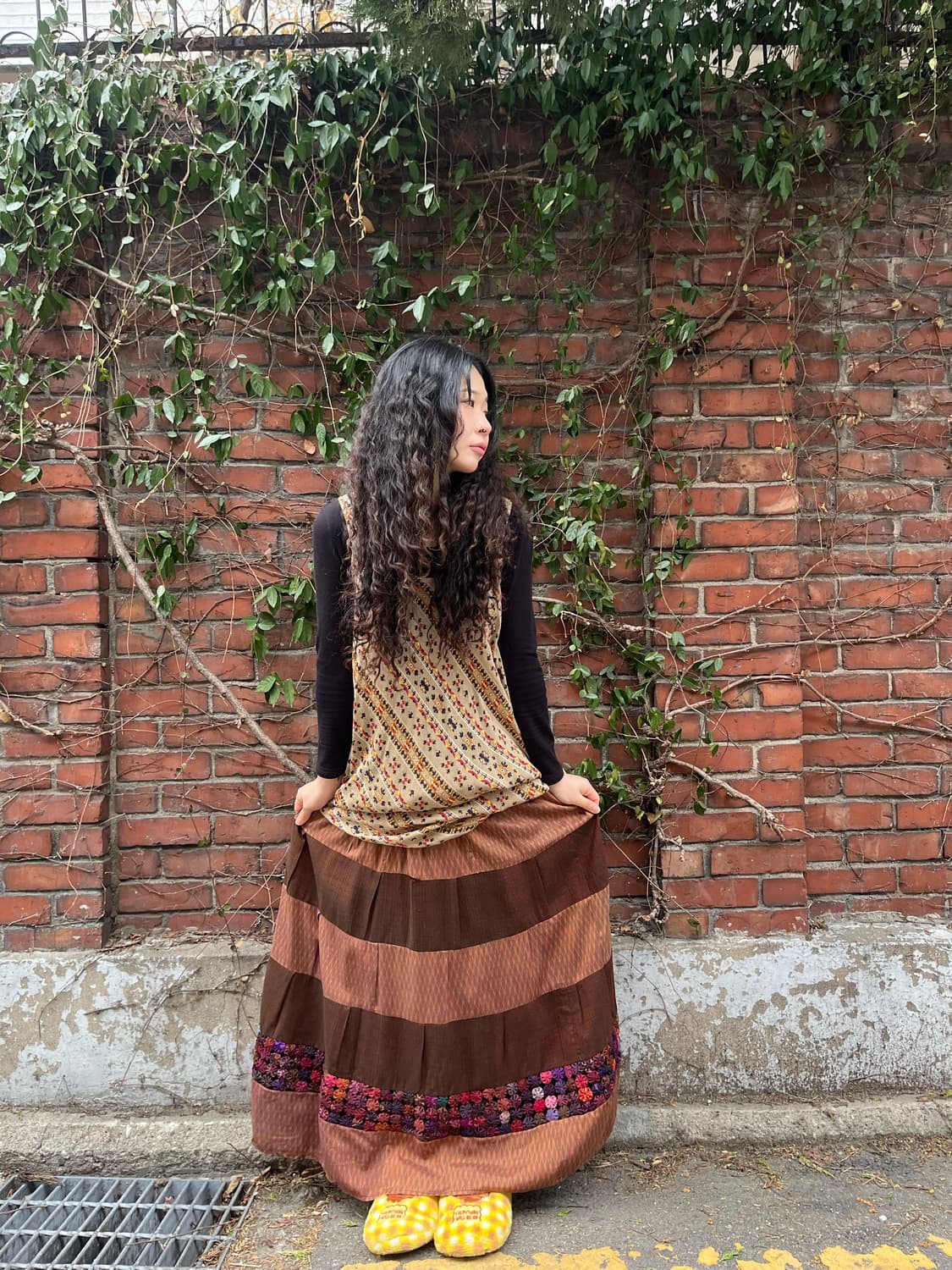 히피 패치 롱스커트 상품이미지1