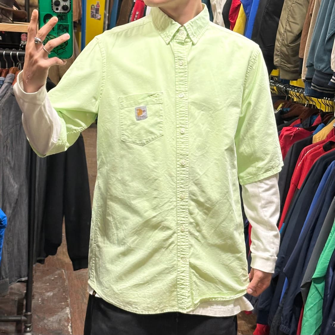 [HI] 칼하트 반팔셔츠 옐로우그린 상품이미지2