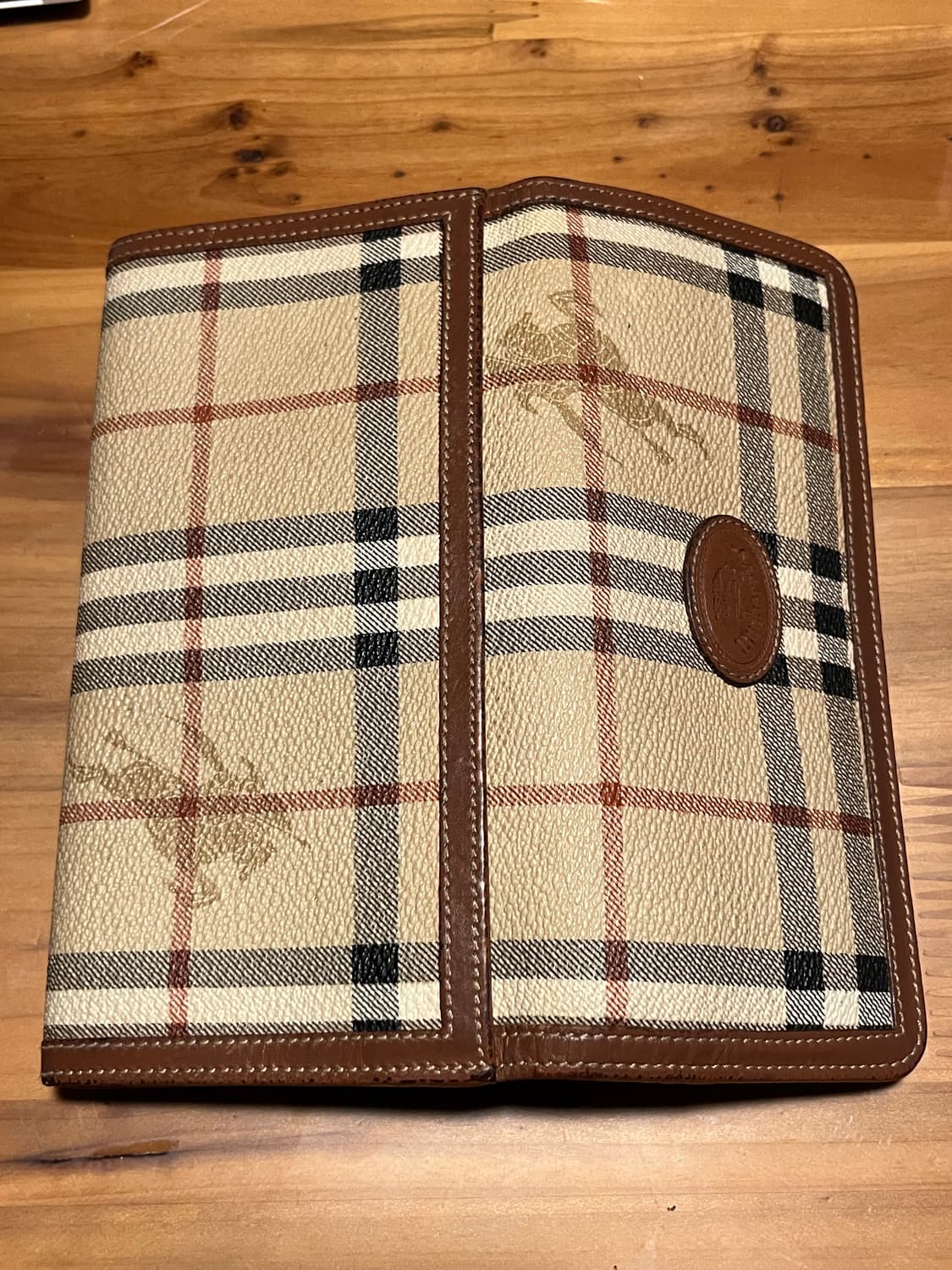 [희귀/이태리제] 버버리 헤이마켓 체크 가마구치 장지갑 | 기사 로고 빈 상품이미지7