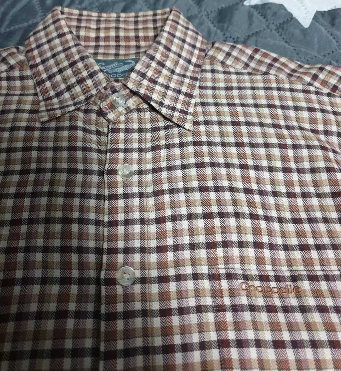 크로커다일 빈티지 깅엄체크 긴팔셔츠 (M) 상품이미지2