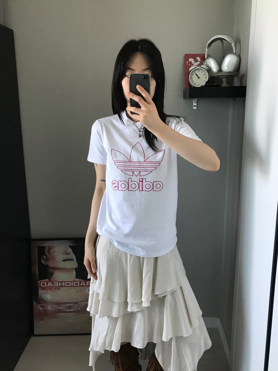 아디다스 중앙 트레포일 화이트 반팔티 상품이미지4