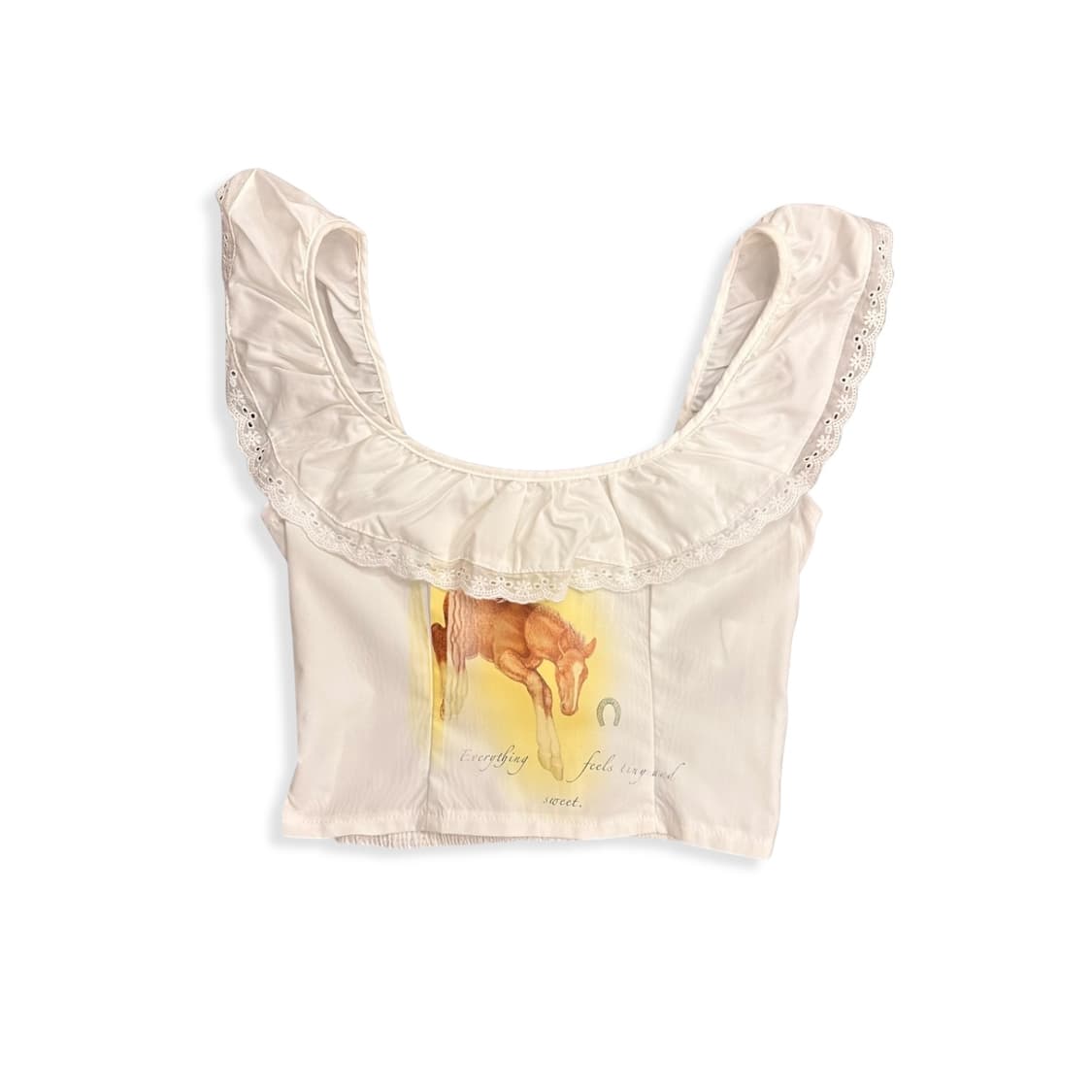white frill horse bwiseutie top  상품이미지1