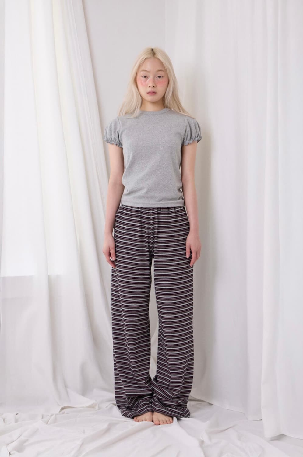 마블링 스트라이프 팬츠 상품이미지2