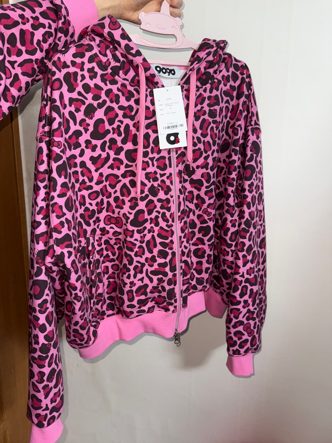9090girl 헬로키티 핑크 레오파드 후드집업 M 상품이미지1