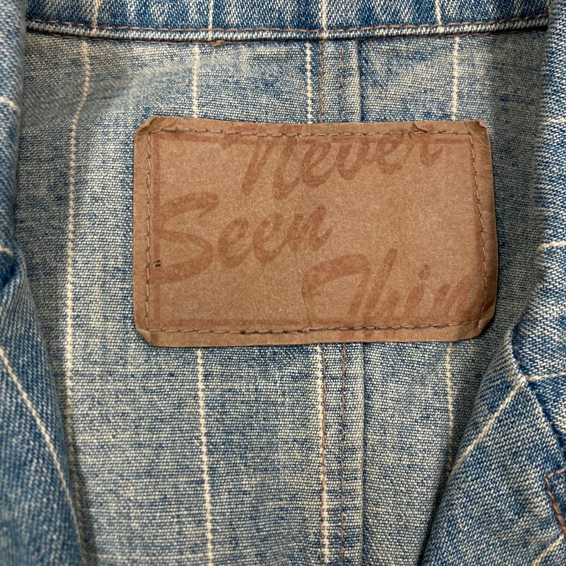 VTG 스트라이프 패턴 데님 블레이져 자켓 상품이미지3