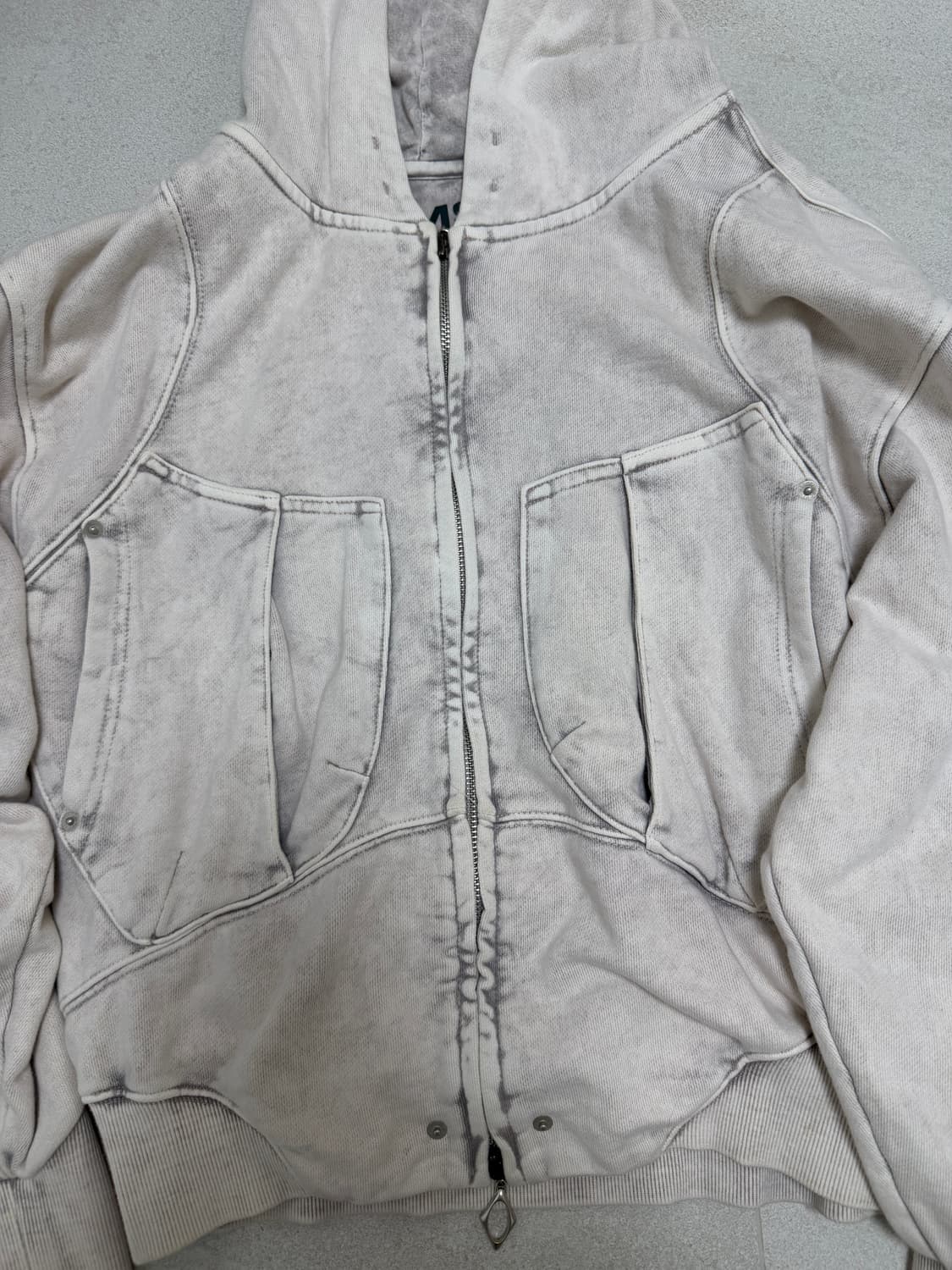 미스치프 빅포켓 후디 핑크그레이 상품이미지3