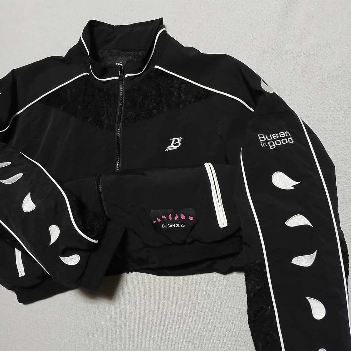 BUSAN 부산전국체전 동백꽃 부산이즈굿 바람막이 우븐 자켓 상품이미지1