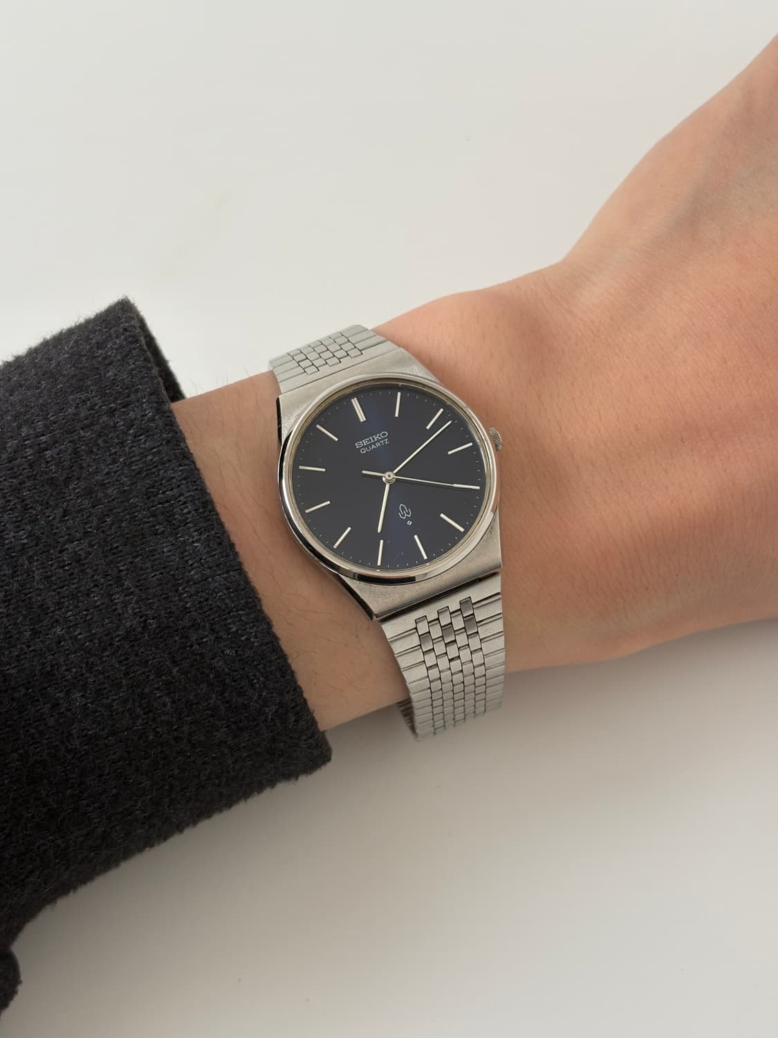 세이코 1970년대 빈티지 시계 SQ 네이비 다이얼 실버 쿼츠 남성 상품이미지8