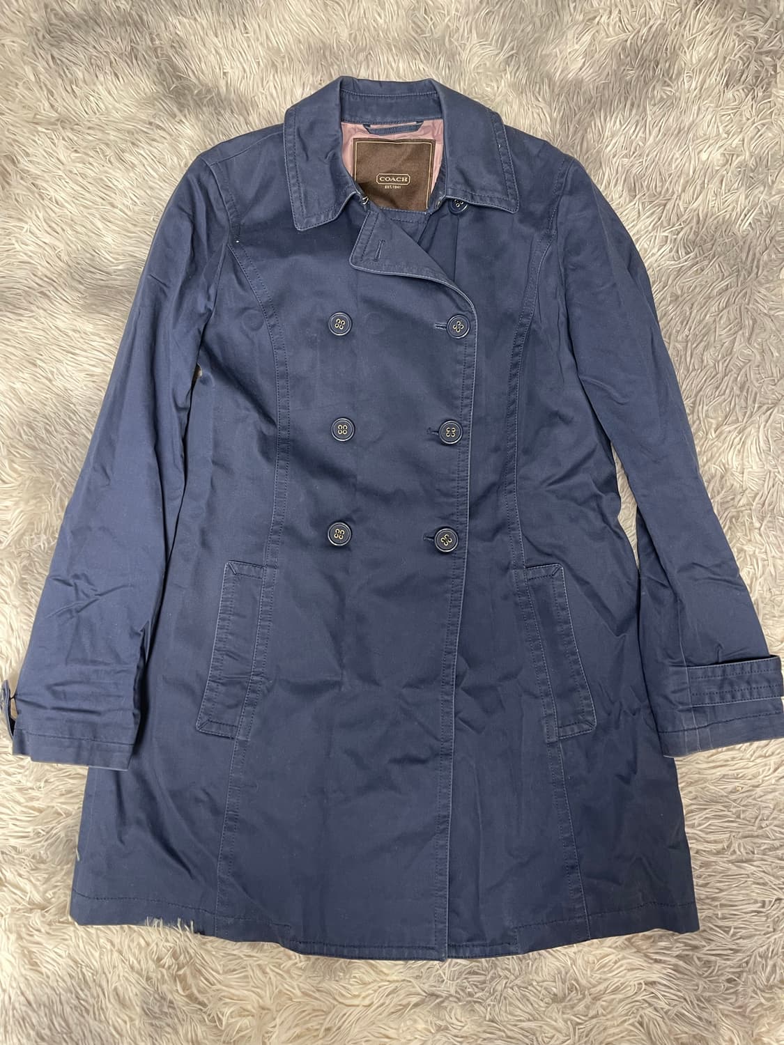 코치 네이비 트렌치코트 여성 상품이미지1