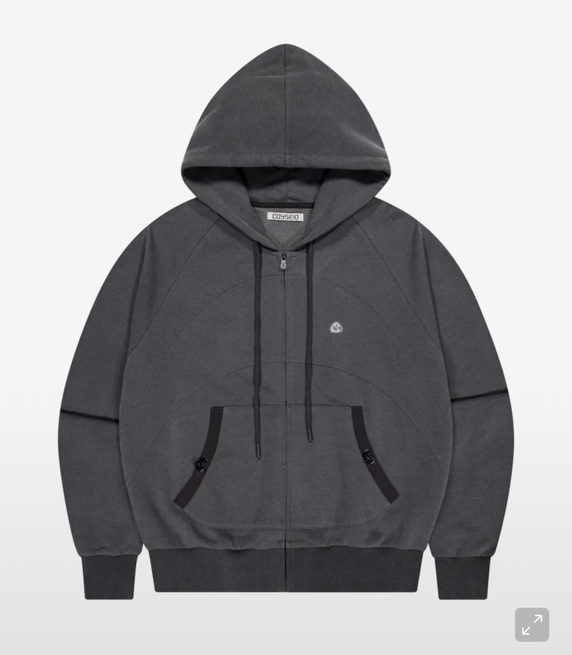 코이세이오 스트링 포켓 후드집업 블랙 상품이미지1