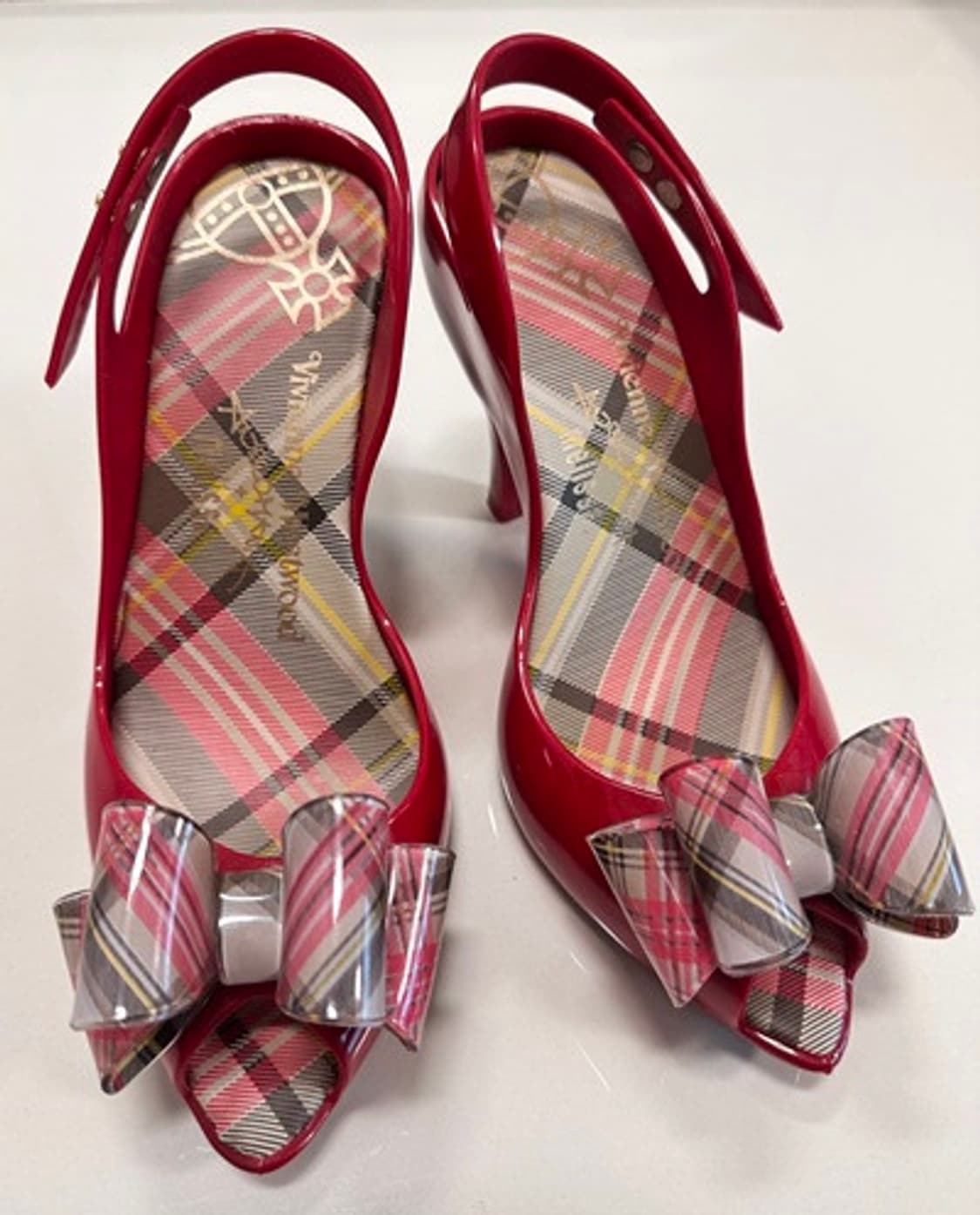 미착용) 비비안웨스트우드 타탄체크 보우샌들 상품이미지1