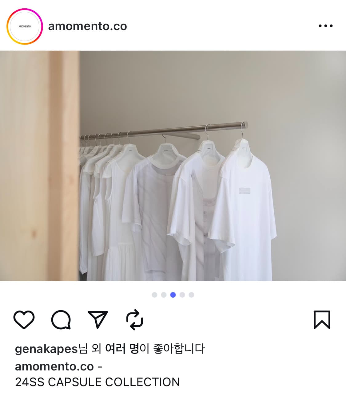 M) 아모멘토 24SS 캡슐 프린트 티 상품이미지2