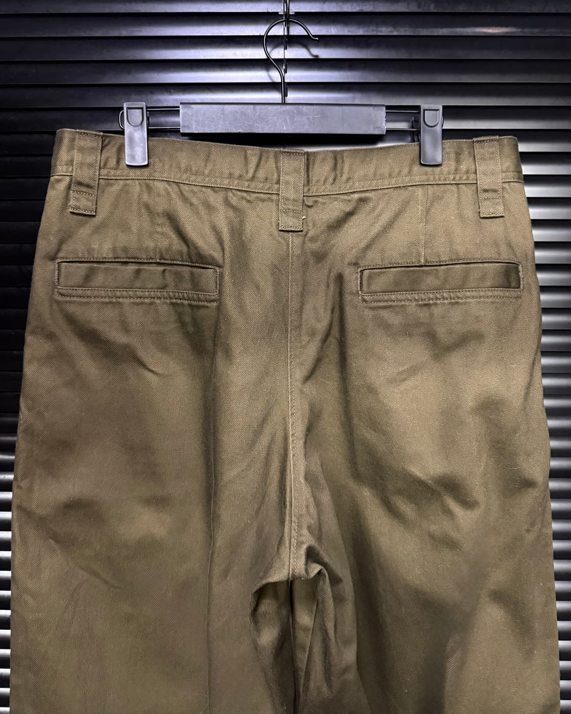 유니클로U 르메르 카키 저지 배럴 치노 와이드 팬츠 바지 32 82 카키 상품이미지4