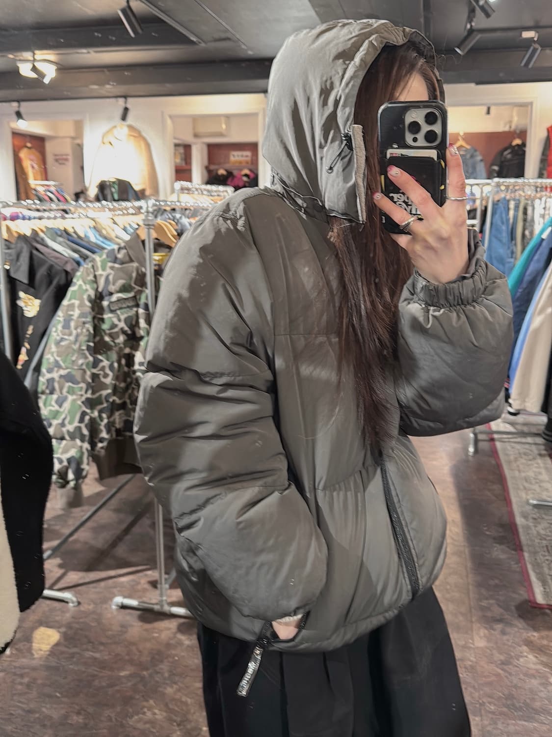 미스치프 MSCHF 푸퍼 패딩 덕다운 점퍼 그레이 M 상품이미지10