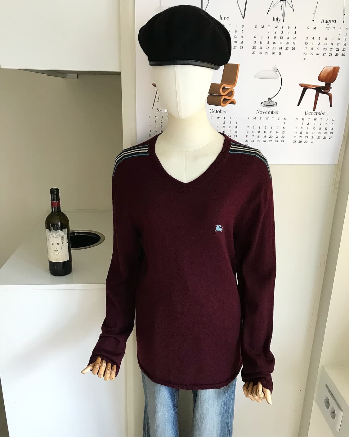 버버리 로고 브이넥 울 니트 상품이미지6