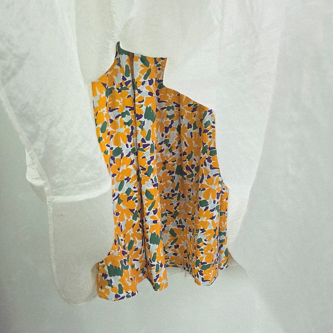 orr 오르 더블 레이어 플로럴 스커트 오렌지 L사이즈 상품이미지3