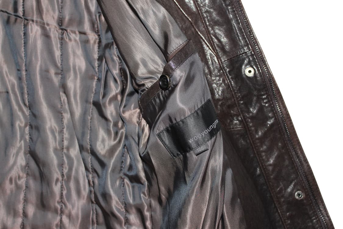 WOOYOUNGMI 우영미 하이넥 고트스킨 레더 바이커 자켓 상품이미지5