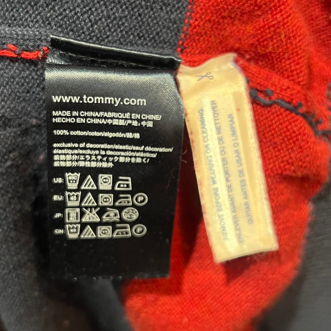 타미힐피거 스트라이프 레드 네이비 니트 상품이미지4