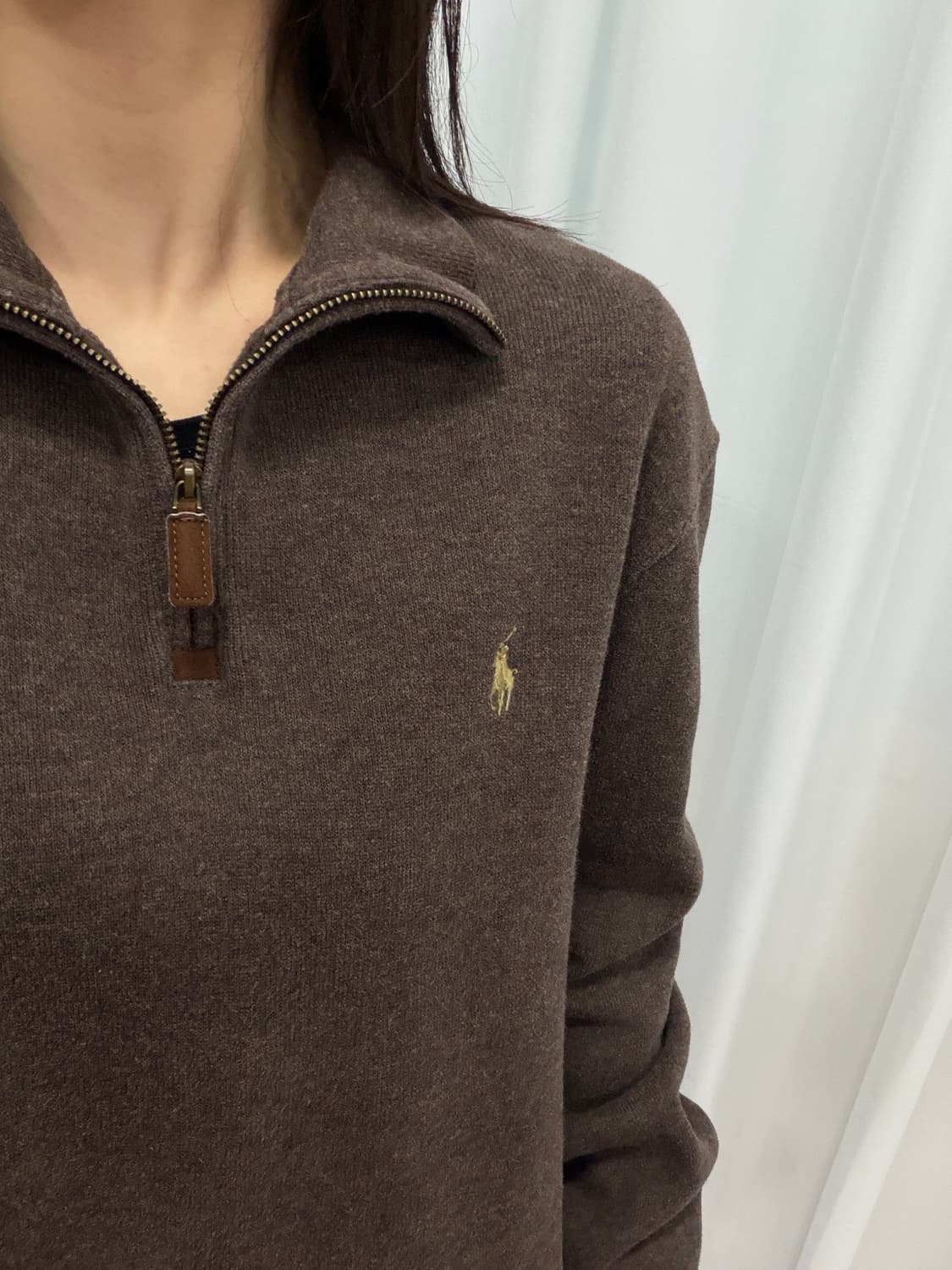 [M]폴로 랄프로렌 브라운 하프집업 코튼 니트 상품이미지1
