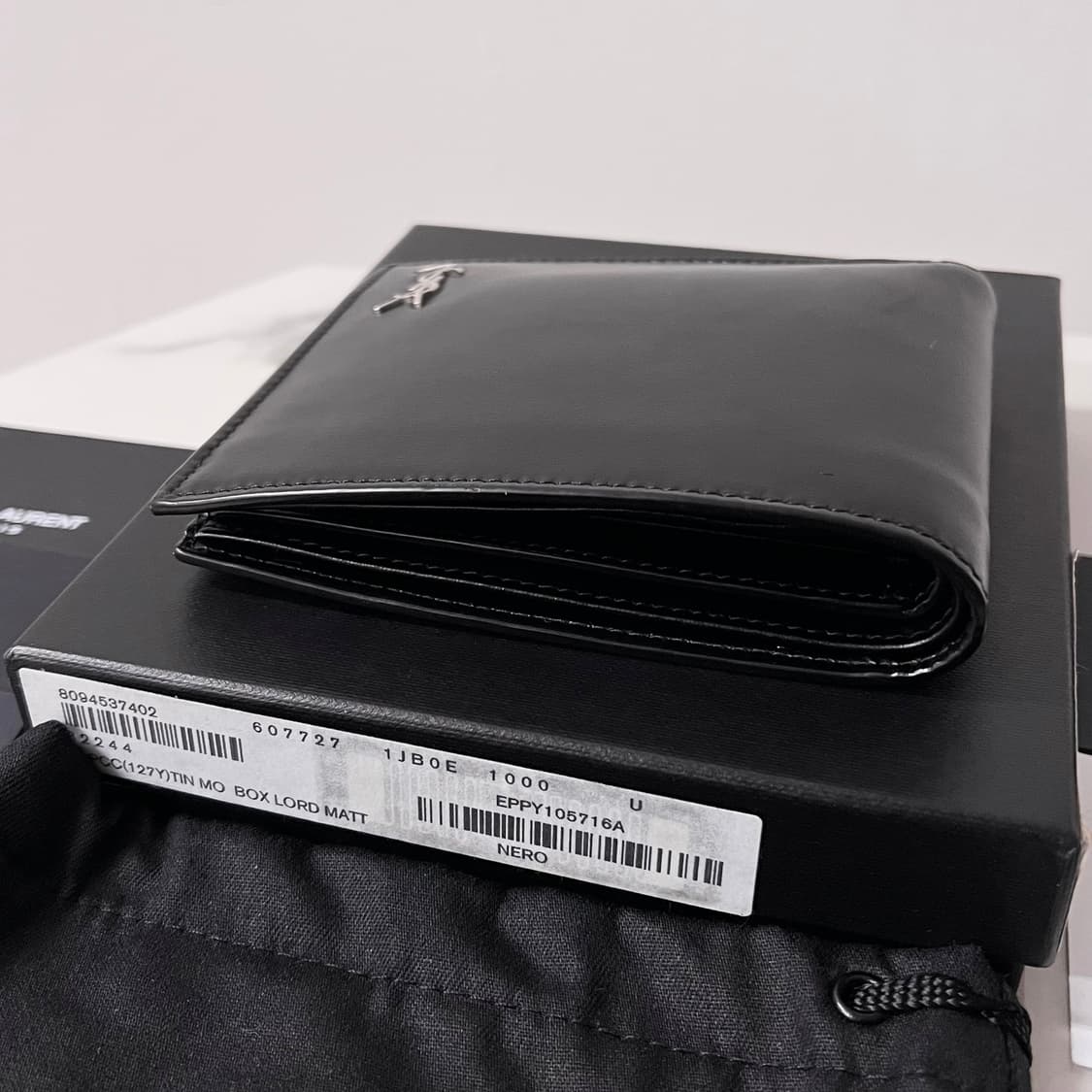 [S급/정품] 생로랑 로고 반지갑 은장 블랙 상품이미지9