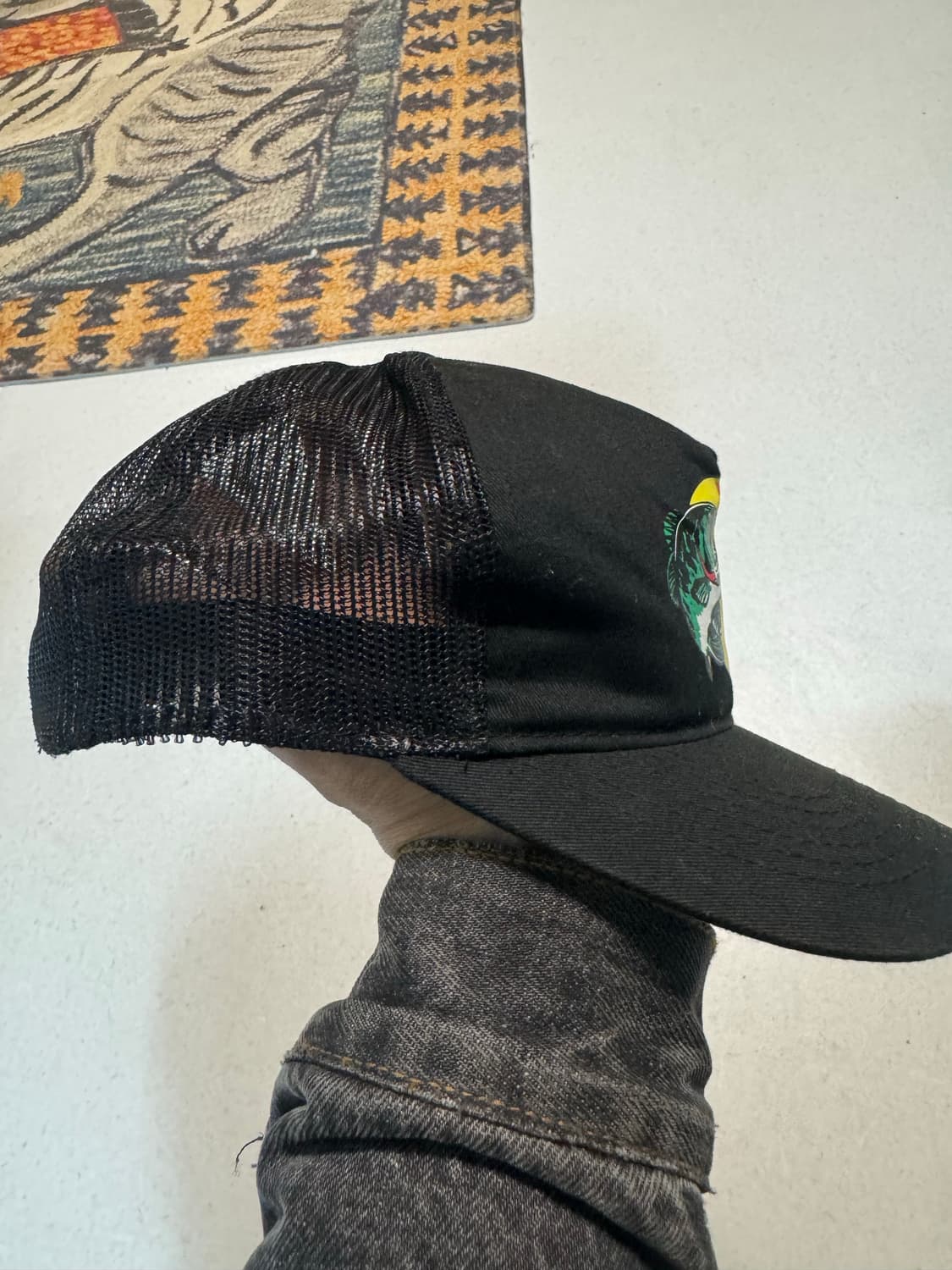 배스 프로샵 빈티지 프린팅 트러커캡 블랙 모자 스냅백 볼캡 상품이미지2