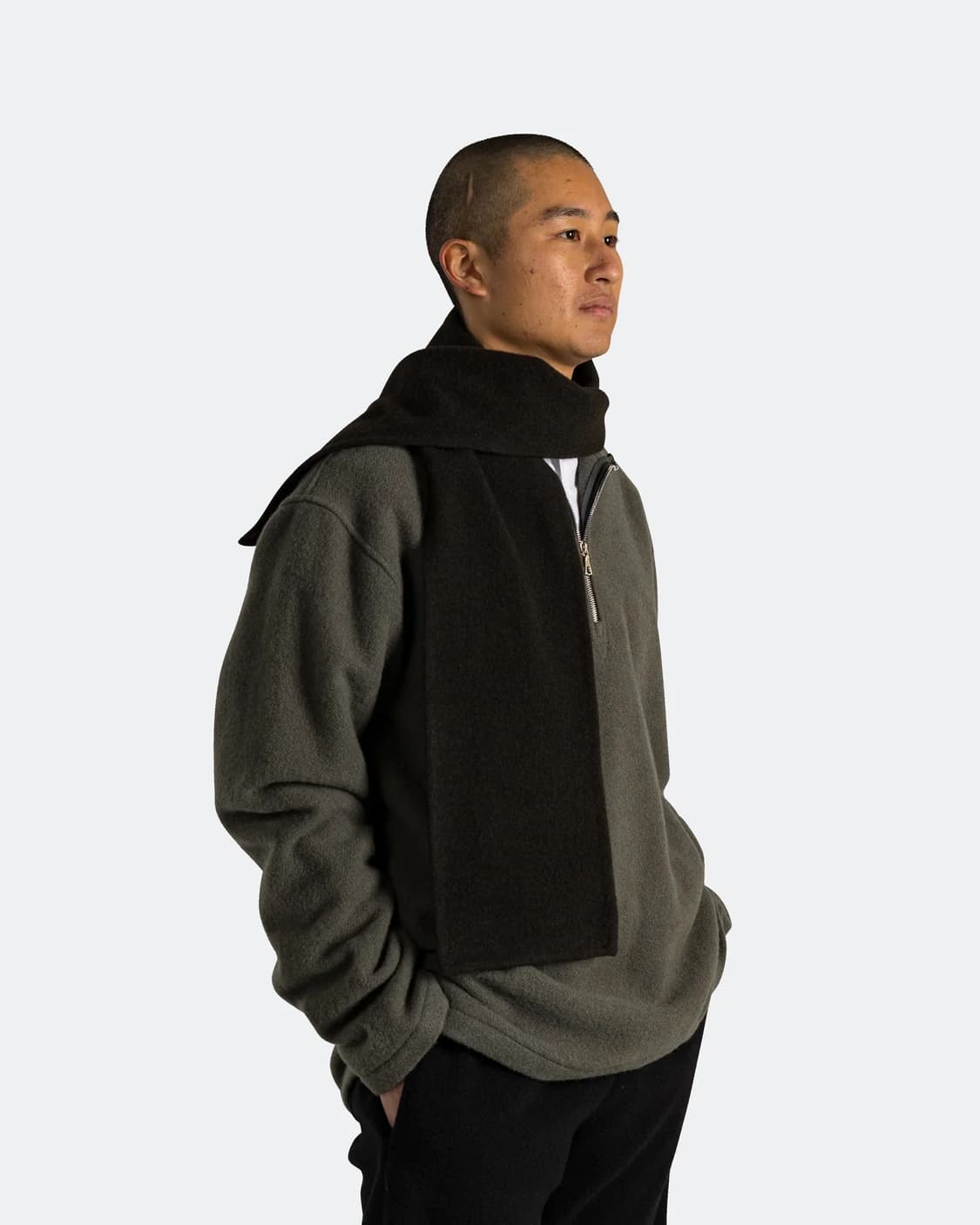 리에르 25fw 플리스 머플러/브라운 상품이미지1