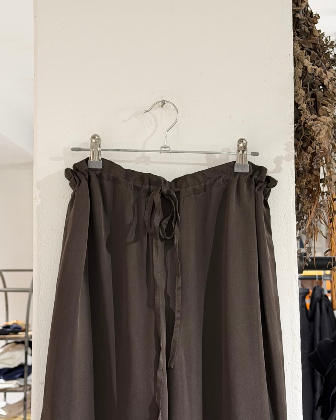 구찌 브라운 실크 와이드 팬츠 상품이미지2