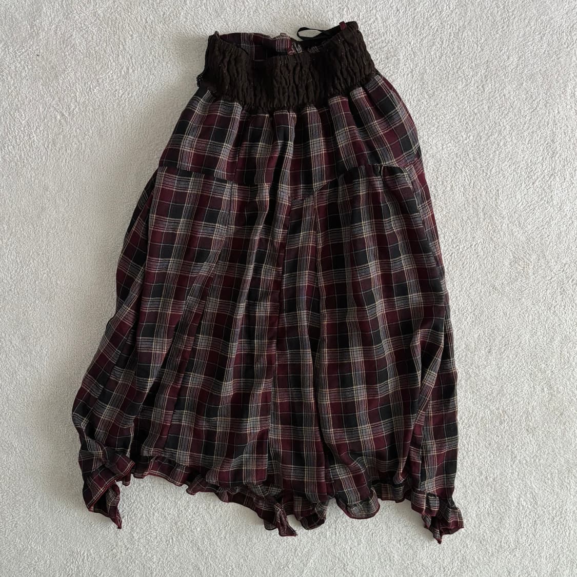 일본빈티지 액시즈팜 체크 레이스포인트 롱 스커트 상품이미지2