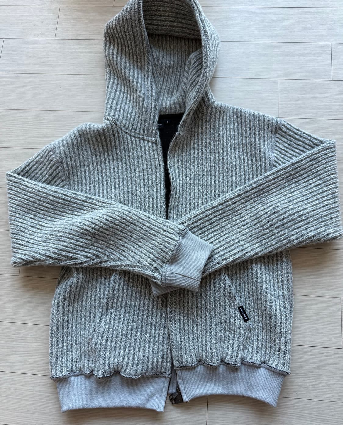 아캄 후드집업 Bokashi Knit Zip-Up Hoodie(Gray) 상품이미지4