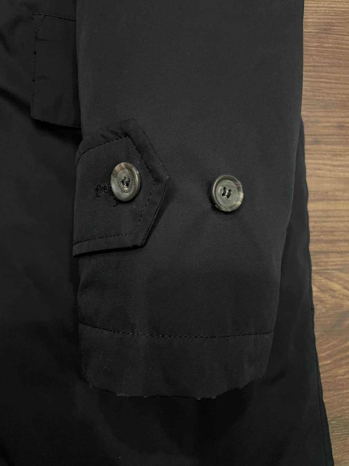 폴로 가죽장식 발마칸 구스다운 패딩 코트 블랙 상품이미지5