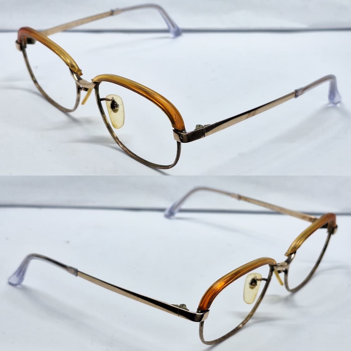 80s 일본 빈티지/LAURIFR no550 12KGF 금장 하금테 안경 상품이미지6