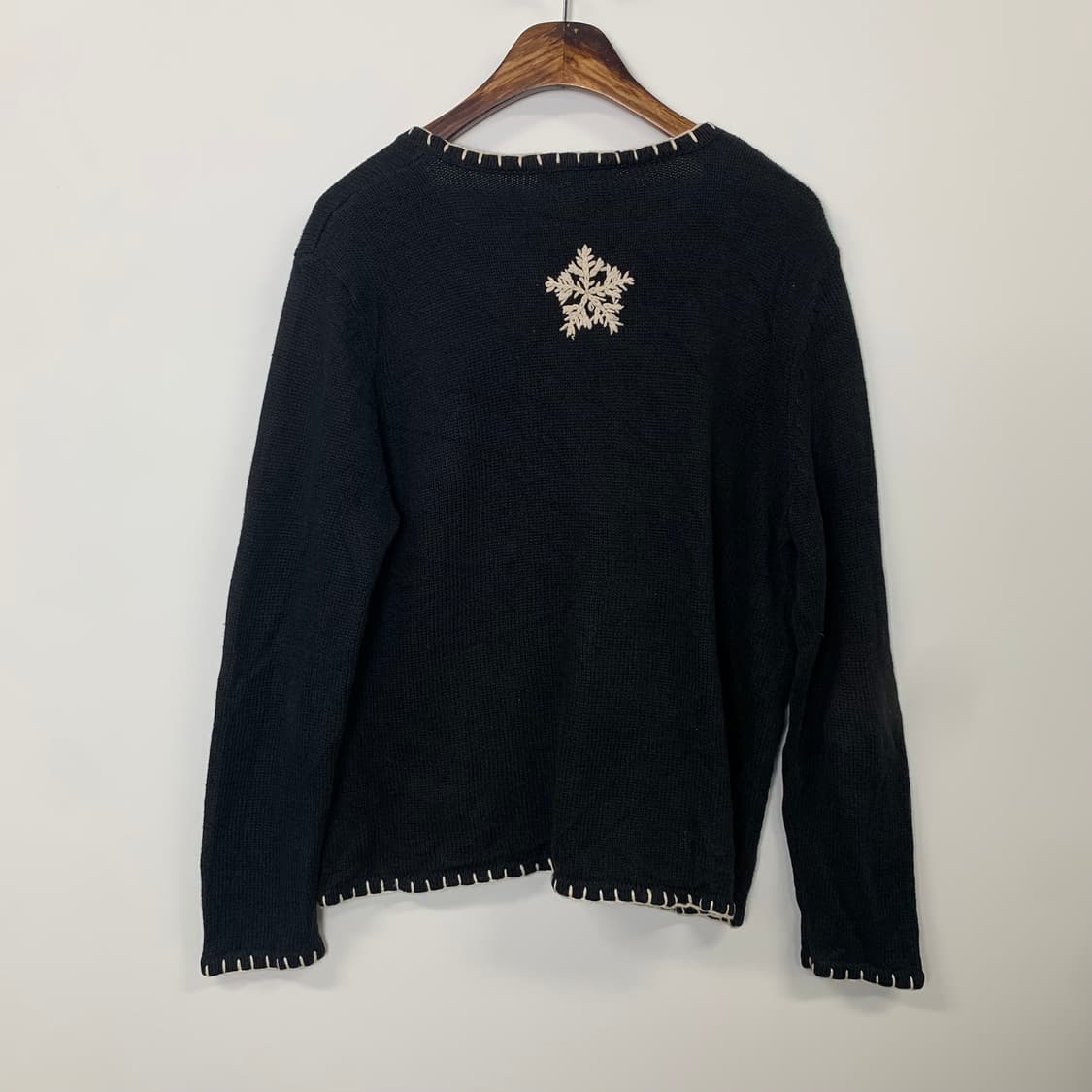 새상품 Japanese vintage 자수 블랙 니트 가디건 상품이미지3