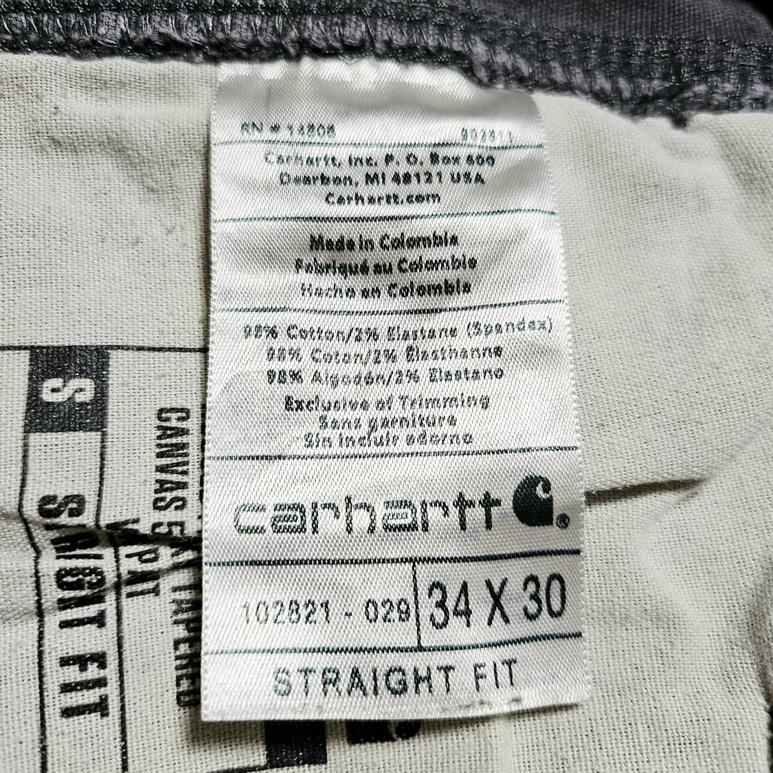 [34X30][칼하트]RF®스트레이트핏 캔버스 5포켓 테이퍼드 워크팬츠 상품이미지8