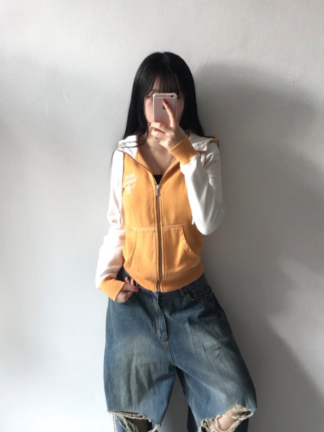 아디다스 배색 후드집업 상품이미지1